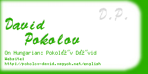 david pokolov business card